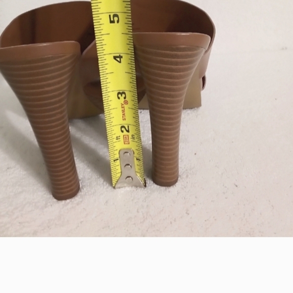 DKNY PLATFORM HIGH HEEL OPEN TOE SANDALS. |SIZE 10M | BROWN - Picture 3 of 6